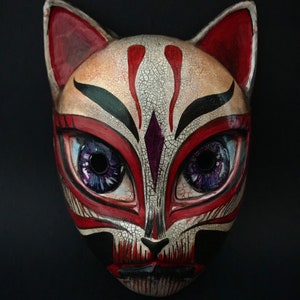 MADE TO ORDER .Kitsune mask. Japanese fox mask. Fox mask. Anime costume. Cosplay costume. Masquerade mask. image 6