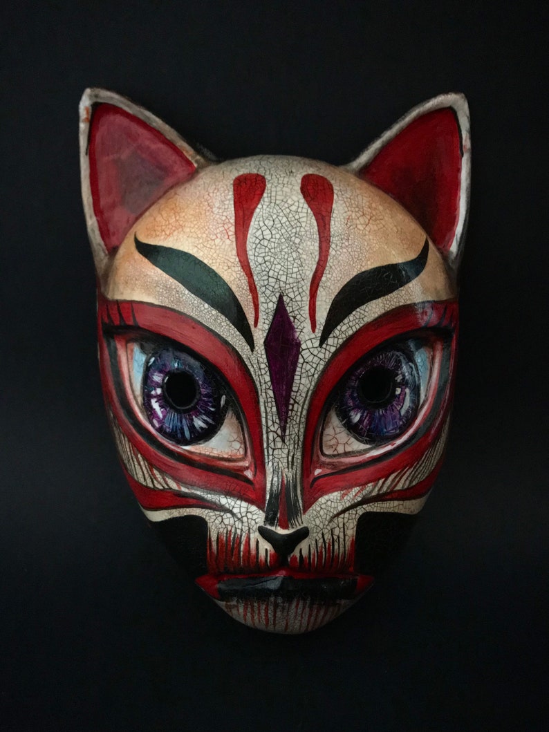 MADE TO ORDER .Kitsune mask. Japanese fox mask. Fox mask. Anime costume. Cosplay costume. Masquerade mask. image 6