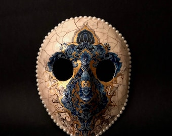 Made to order .Moretta mask. Moretta with pearls. Venetian mask. Masquerade mask. Muta mask. Carnival mask.