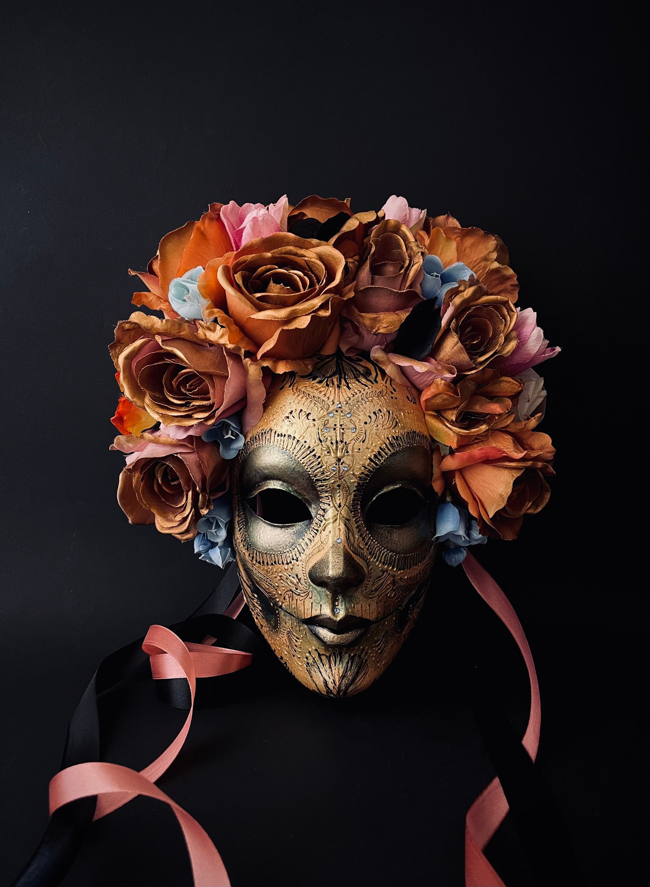 Gold Skull Mask, Skeleton Costume, Burning Man, Festival