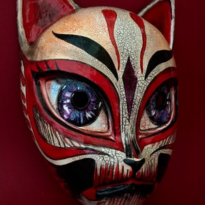 MADE TO ORDER .Kitsune mask. Japanese fox mask. Fox mask. Anime costume. Cosplay costume. Masquerade mask. image 8