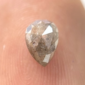 0.71 CT 5.95X4.33X3.26 MM Loose Pear Diamond, Salt And Pepper Diamond, Loose natural diamond, Pear diamond ring, Pear engagement ring, A438