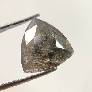2,14 Ct 8,81X8,39X3,44 MM Diamante sciolto naturale Taglio trilione Diamante Grigio Colore nero Trilione di diamanti Per fidanzamento Anello di diamanti Regalo A265