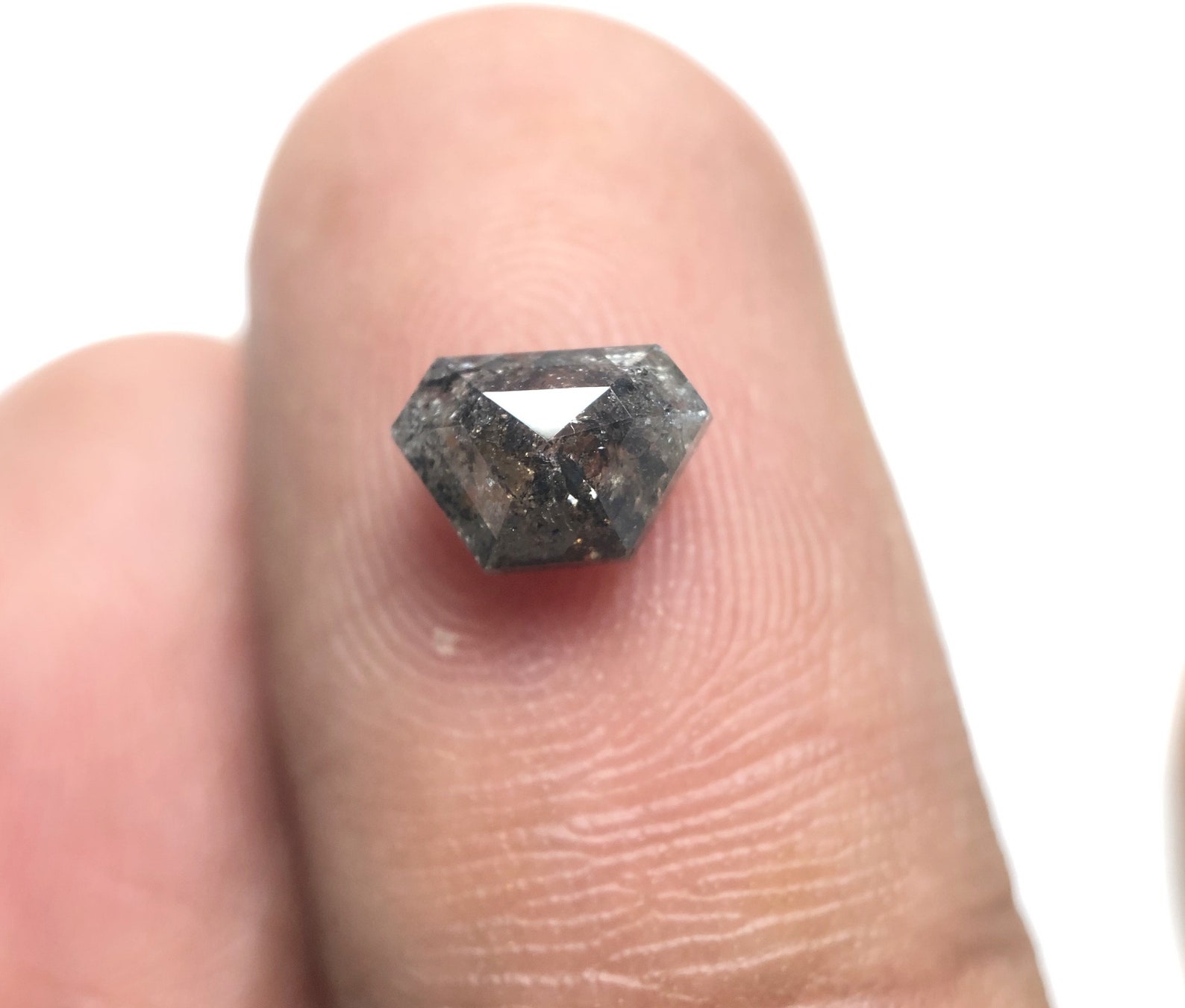 0.80 Ct 4.74 X 6.79 MM Salt and Pepper Diamond Natural Loose Etsy