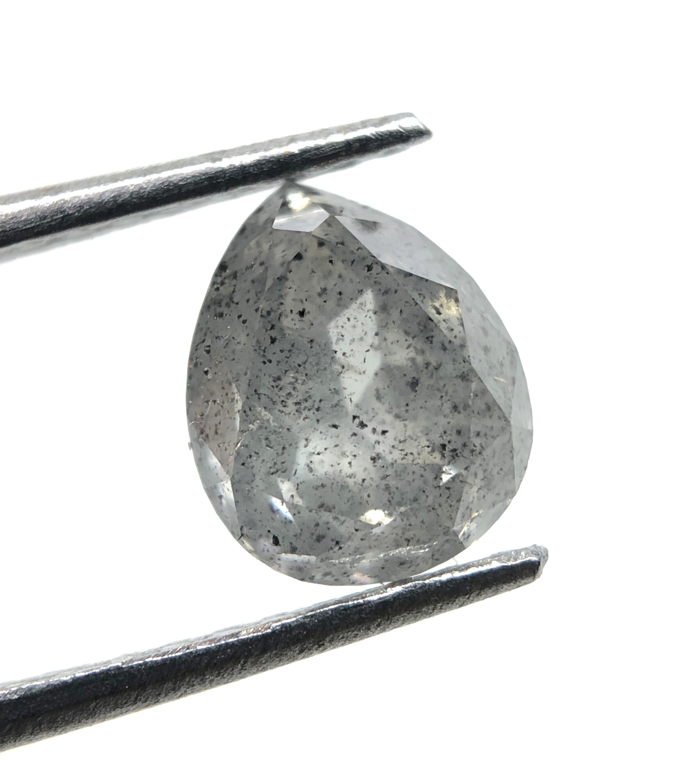 1.09 Ct 6.62 X 5.37 MM Salt And Pepper Diamond Natural Loose Etsy