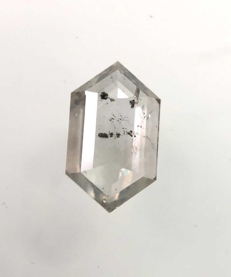 0.64 CT 7.41 X 4.41 MM Size Natural Loose Hexagon Cut Shape Salt And Pepper Diamond Rustic Diamond J1327