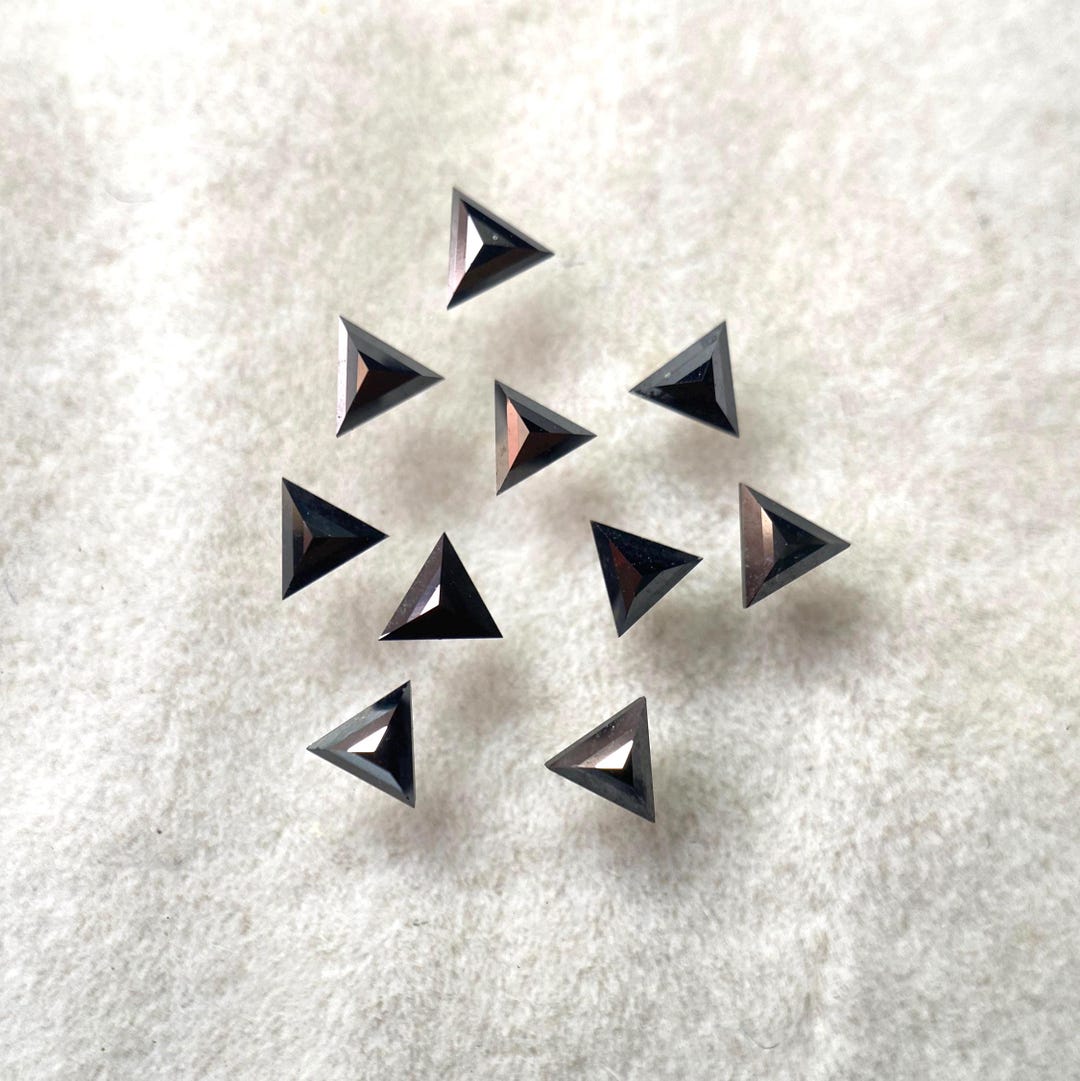 Doimond Triangle 3.00 MM, Triangle Cut Black Diamond, Natural Loose Triangle Shape ...
