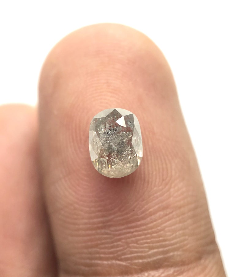 Salt And Pepper Diamond, Natural Loose Diamond, Yellow Color Oval Diamond Ring, Faceted Diamond.