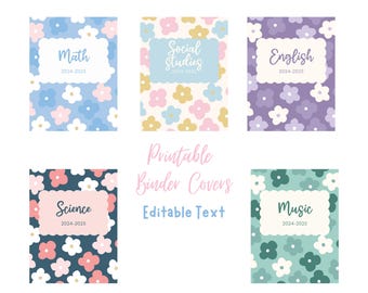 Daisy Printable Binder Covers: Editable School Planner (Digital Download)