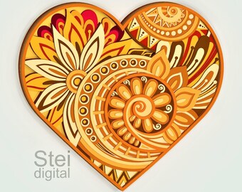 Love Heart Mandala Etsy