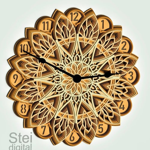 Multilayer Clock SVG Template Laser Cut Clock Layered Wall - Etsy UK
