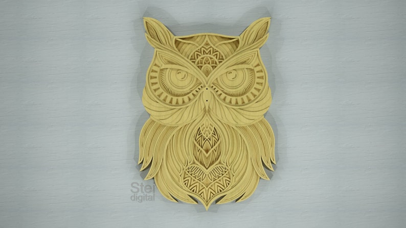 Download 3d Owl mandala DXF SVG files for laser cutting CNC cut | Etsy