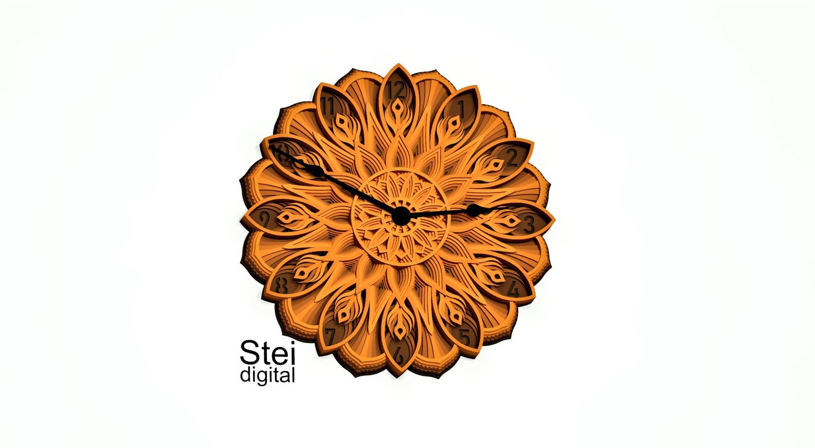 Download 3d Wall Clock mandala svg dxf cut files CNC laser cutting ...