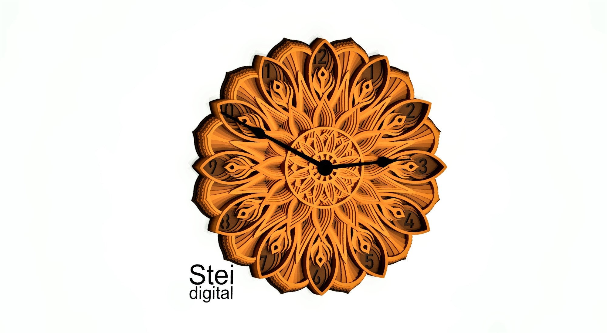 Download 3d Wall Clock mandala svg dxf cut files CNC laser cutting | Etsy