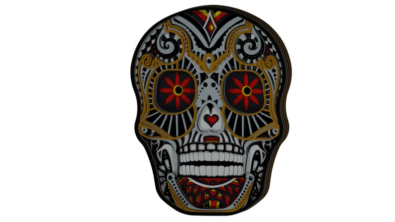 Download 3d Sugar skull wall decor DXF SVG files for laser CNC ...