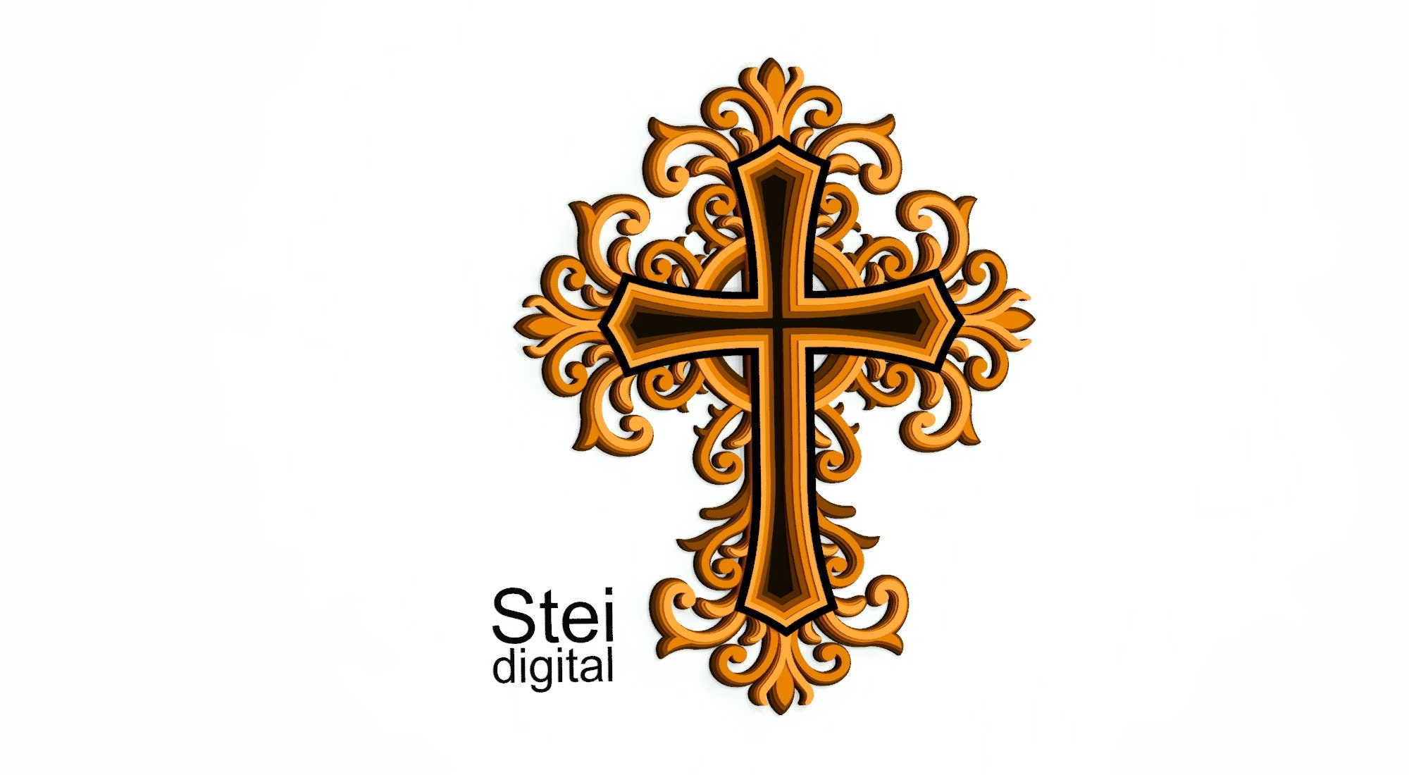 Download 3d cross SVG DXF laser cut file laser cut template layered ...