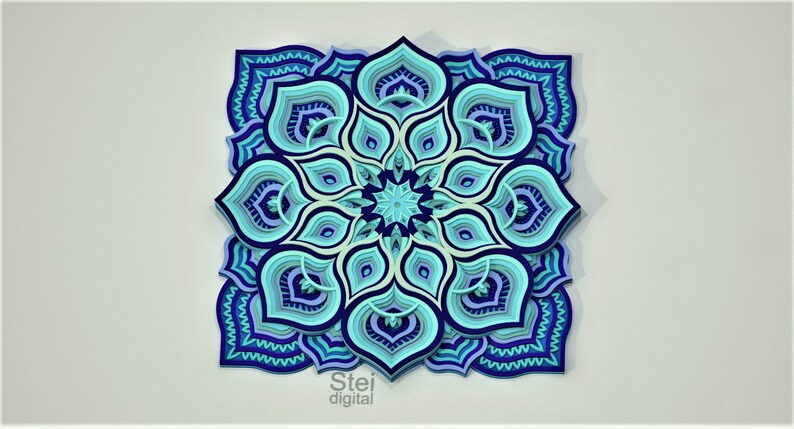 Download 3d Flower mandala SVG DXF cut files laser cutting template ...