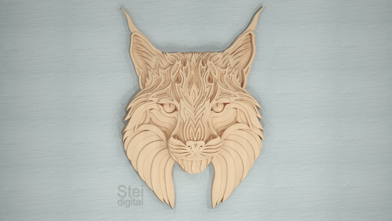 Download 3d Cat lynx mandala DXF SVG fileslaser cutting file CNC | Etsy