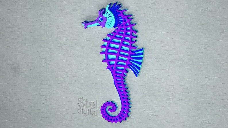 Download 3d Seahorse DXF SVG files for laser cutting CNC cricut | Etsy