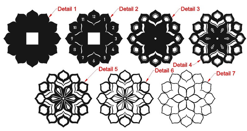 Download 3d Wall Clock mandala dxf Cricut svg laser cutting files ...