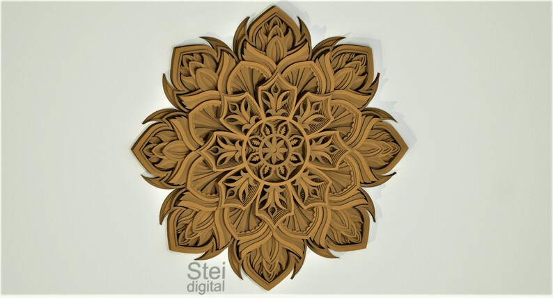 Download 3d Flower mandala SVG DXF cut files laser cutting template ...