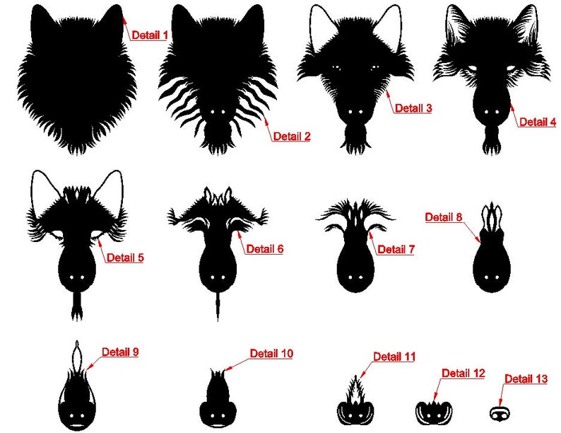 Download 3d Wolf design DXF SVG files for laser cutting CNC cut | Etsy