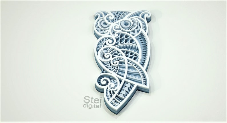 Download 3D Owl Mandala Svg - Layered SVG Cut File