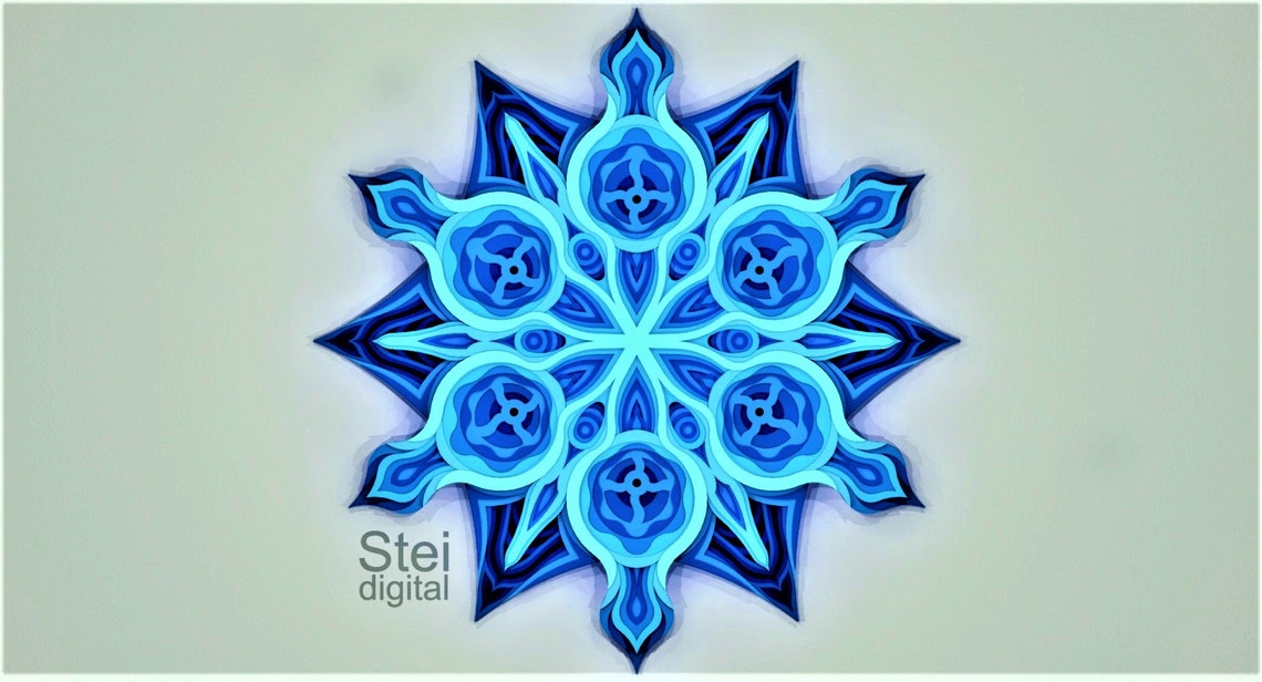 Download Sun 3d mandala SVG DXF cut files laser cutting templateCNC ...