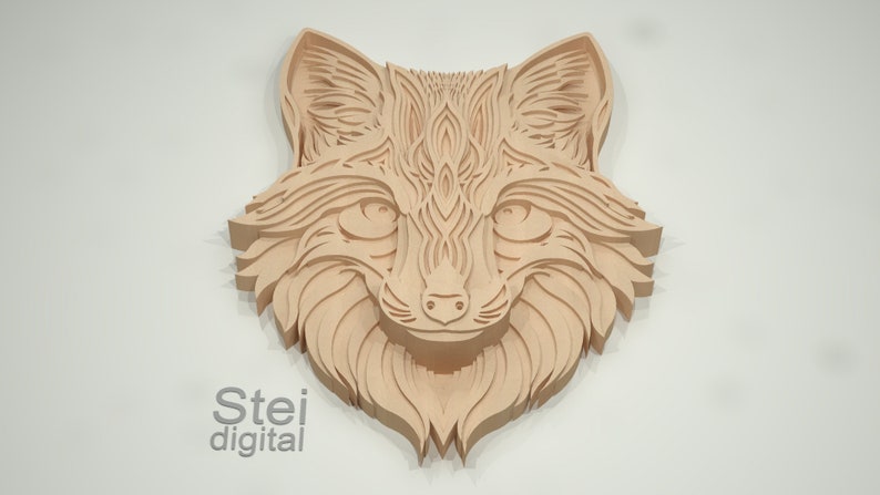 Download 3d Fox mandala DXF SVG files for laser cutting CNC cut | Etsy