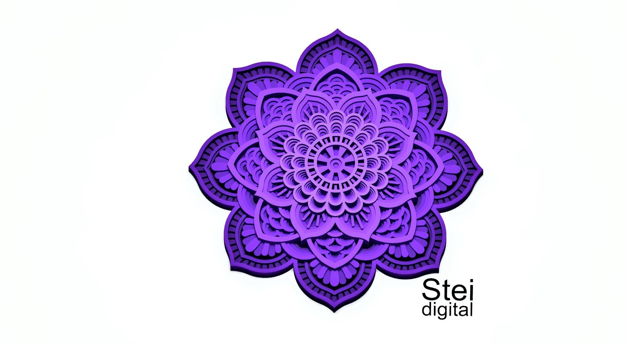 Download Flower mandala SVG 3d layered lotus mandala svg DXF laser | Etsy