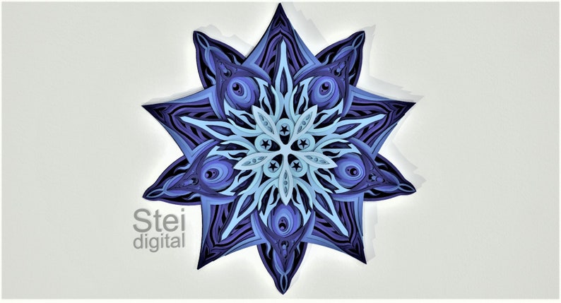 Download 3d Star mandala SVG DXF cut files template for laser | Etsy