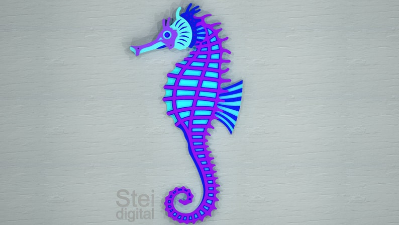 Download 3d Seahorse DXF SVG files for laser cutting CNC cricut | Etsy