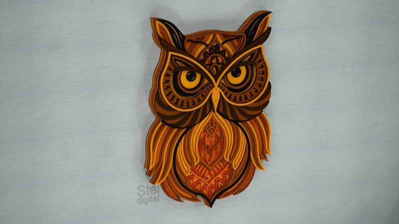 Download 3d Owl mandala DXF SVG files for laser cutting CNC cut | Etsy