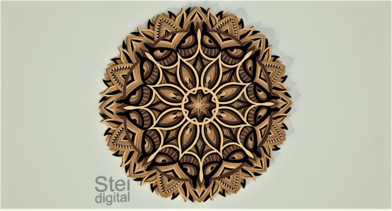 Download 3d Owl mandala SVG DXF cut files laser cut templates cnc ...