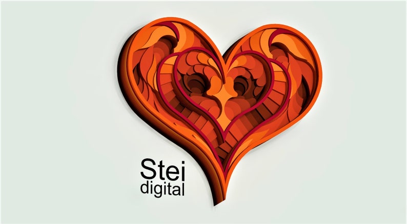 Download 3d layered Heart Cricut SVG DXF files for laser CNC laser ...