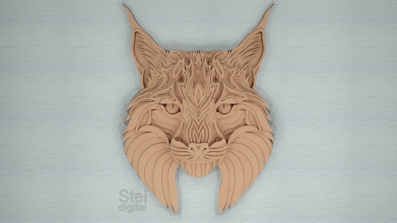 Download 3d Cat lynx design DXF SVG files laser cutting file CNC | Etsy