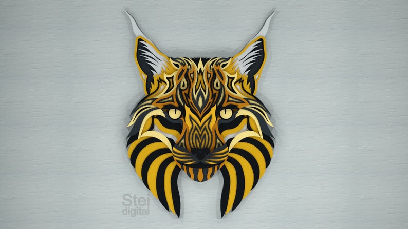 Download 3d Cat lynx design DXF SVG files laser cutting file CNC | Etsy
