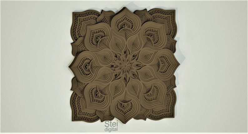 Download 3d Flower mandala SVG DXF cut files laser cutting template ...