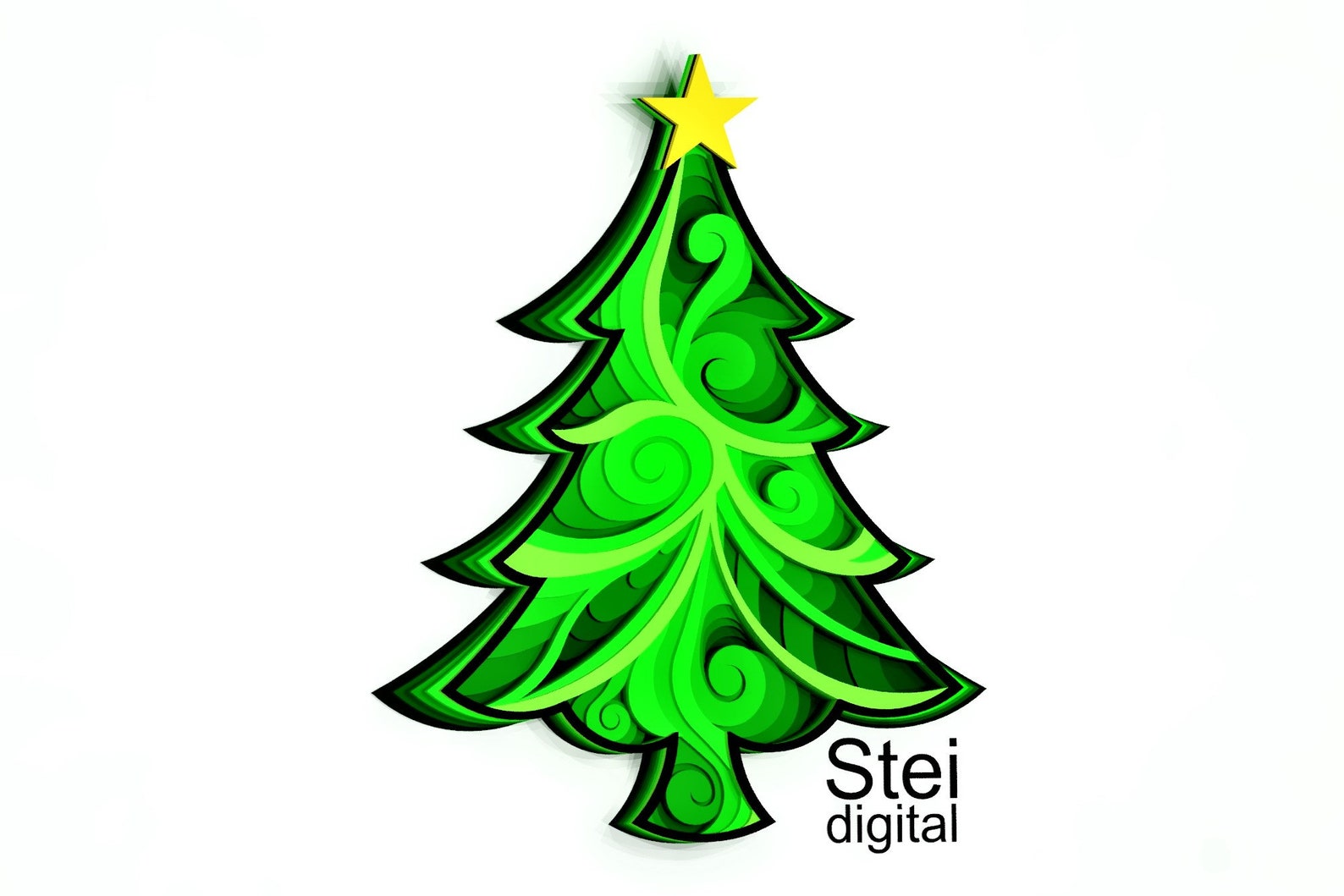 Tannenbaum svg dxf laser cut files layered christmas tree Etsy Schweiz