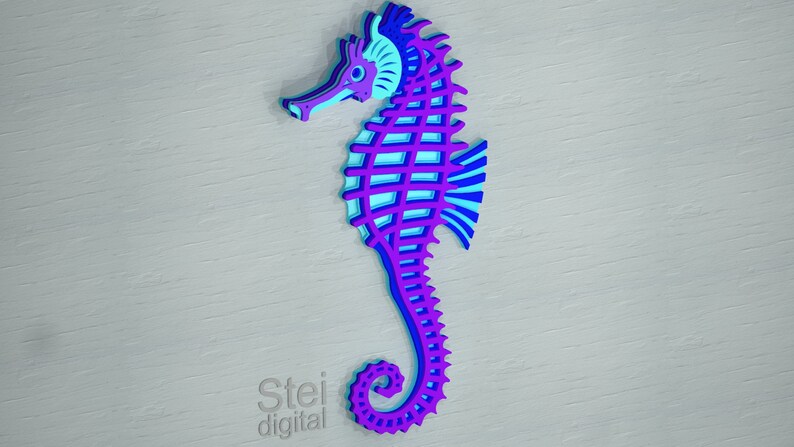 Download 3d Seahorse DXF SVG files for laser cutting CNC cricut | Etsy