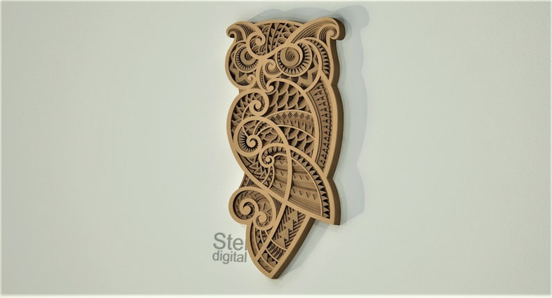 Download 3d Owl mandala SVG DXF cut files laser cut templates cnc ...