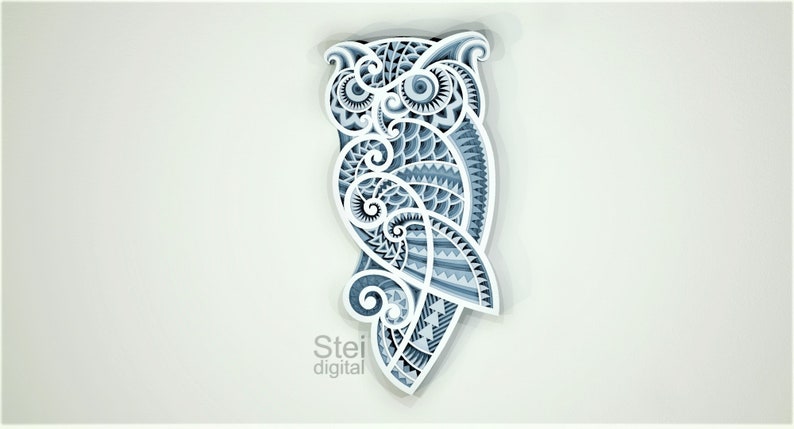 Download 3d Owl mandala SVG DXF cut files laser cut templates cnc ...