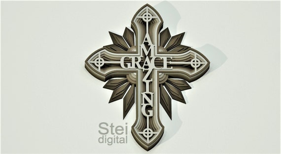 Download Amazing Grace Cross Svg Dxf Cut Files Laser Cutting File Etsy