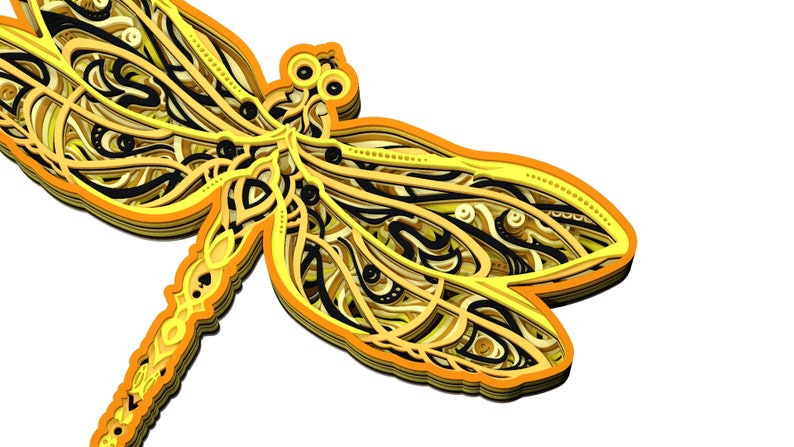 Download 3d Dragonfly design DXF SVG files for CNC laser cutting | Etsy