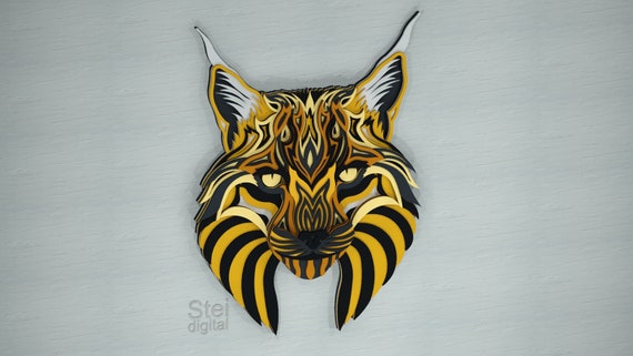 Download 3d Cat Lynx Design Dxf Svg Files Laser Cutting File Cnc Etsy
