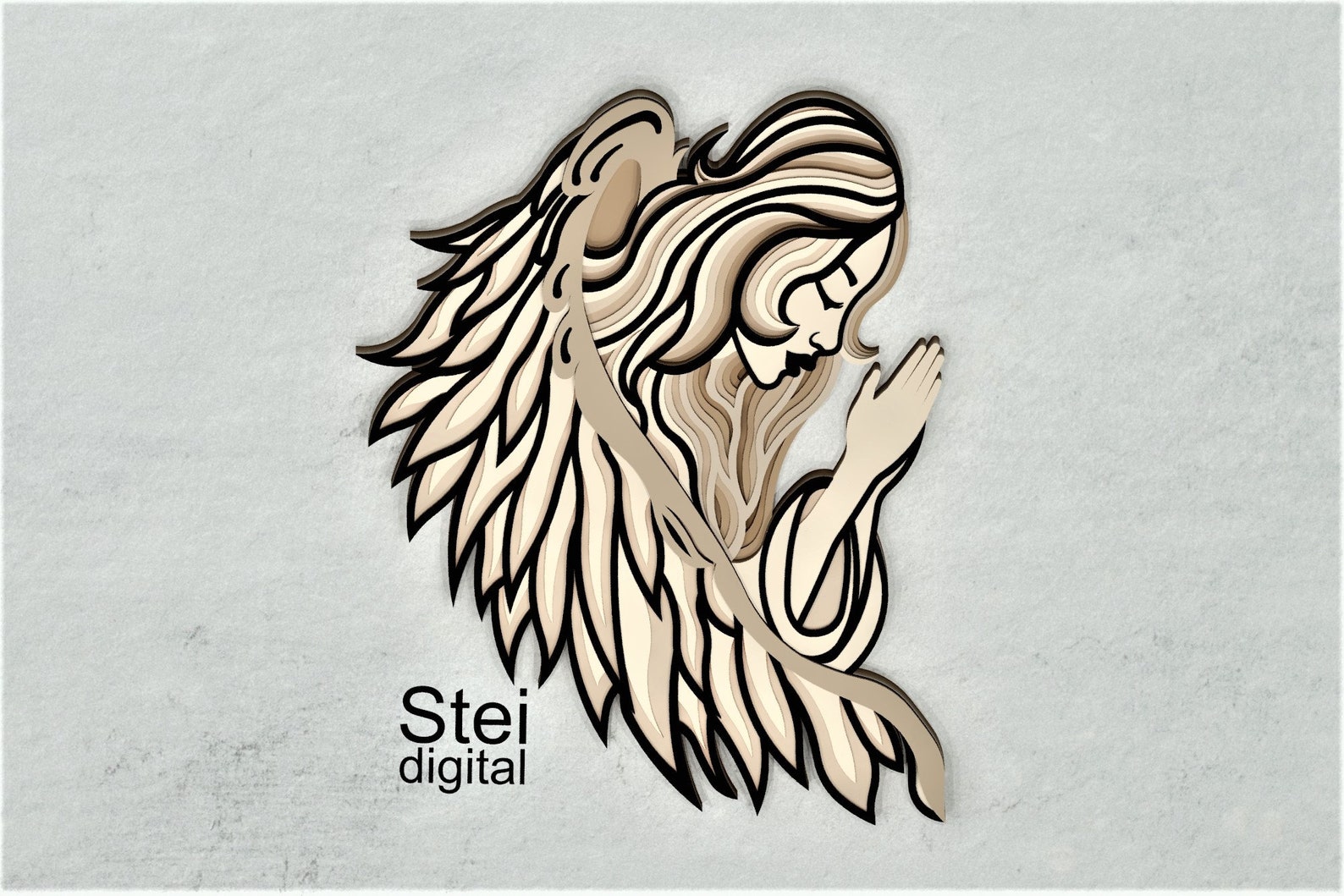 3d Praying Angel SVG Dxf Files for Laser Angel Vector File - Etsy UK
