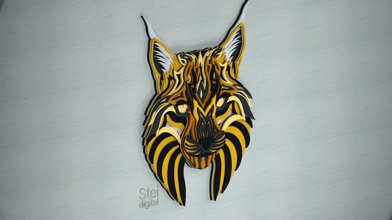 Download 3d Cat lynx mandala DXF SVG fileslaser cutting file CNC | Etsy
