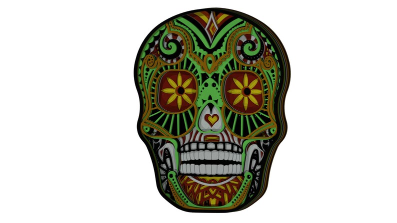 Download 3d Sugar skull wall decor DXF SVG files for laser CNC ...