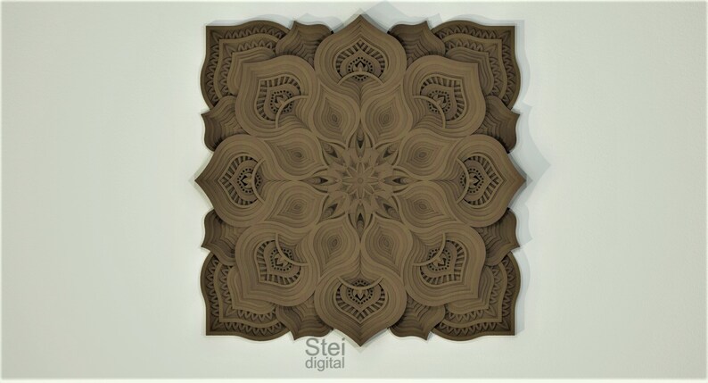 Download 3d Flower mandala SVG DXF cut files laser cutting template ...