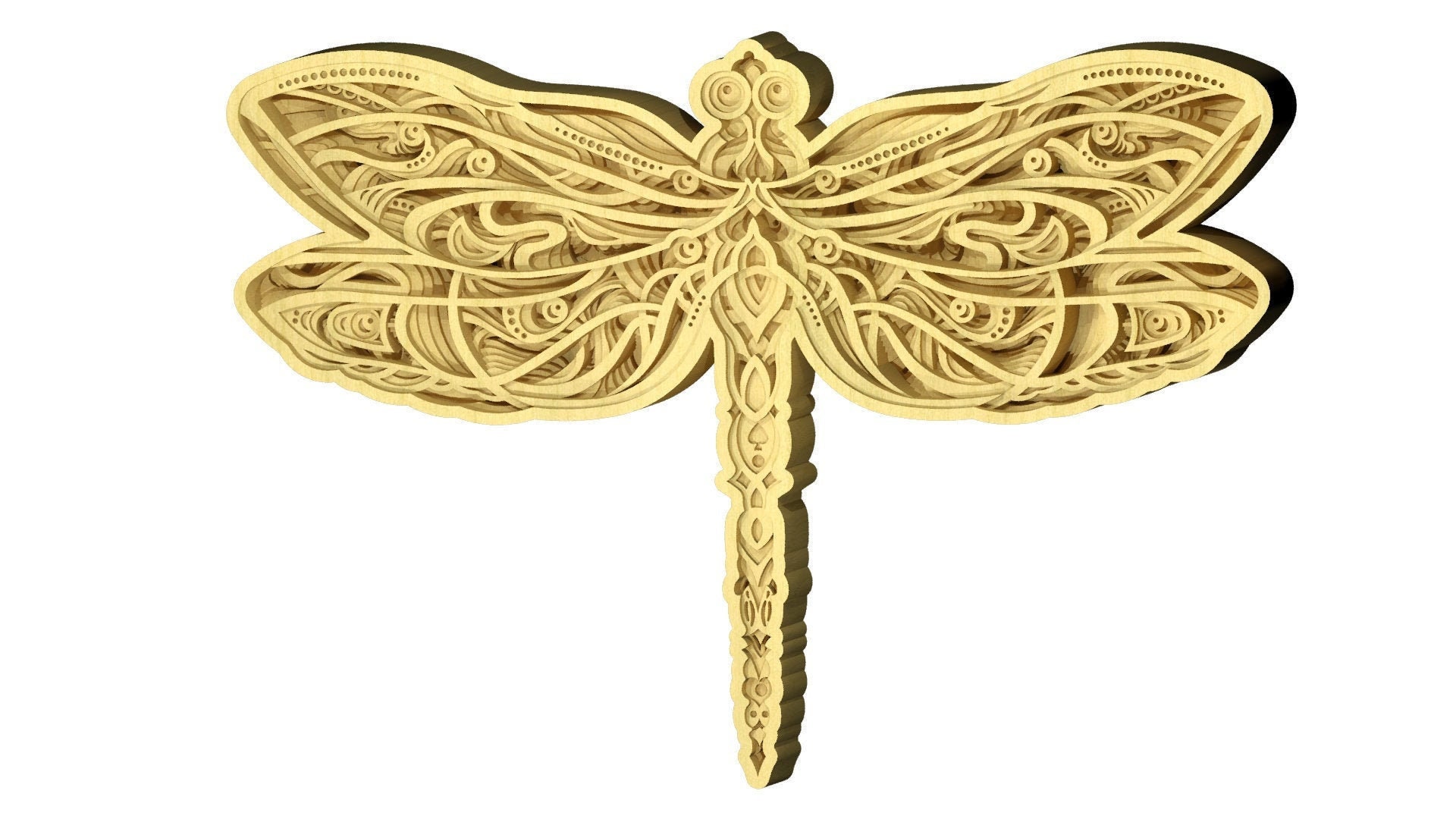 Download 3d Dragonfly Mandala Svg Dxf Files For Cnc Laser Cutting Etsy